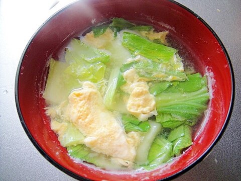 青梗菜と卵の味噌汁